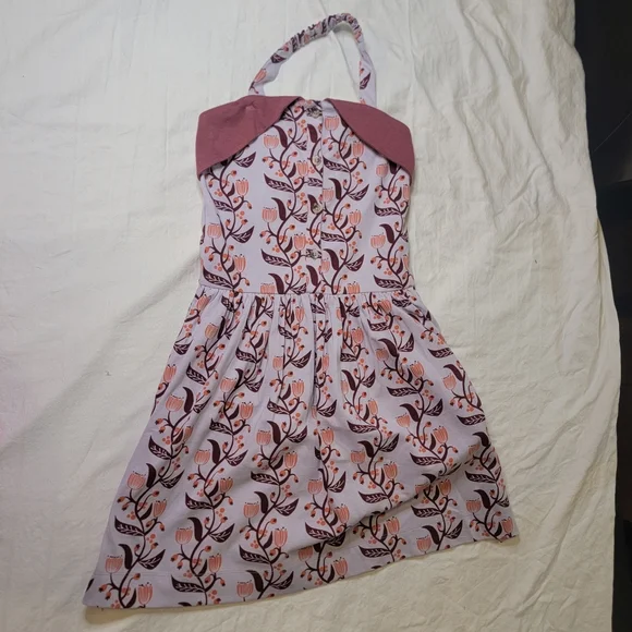 Kate Quinn Organics Halter Dress 8y NEW Floral Vine - Picture 8 of 9